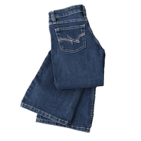 Girls' Go-to Dark Blue Jeans Size 6 - Comfortable & Stylish