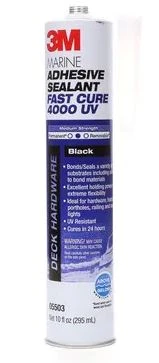 Marine Adhesive Sealant 4000 Uv Black Cartridge 295 Ml