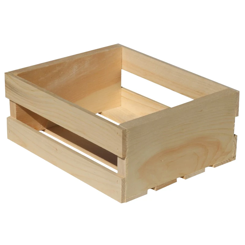 Natural Wood Storage Crate 4.75 In. H X 9.625 In. W X 11.75 In. D
