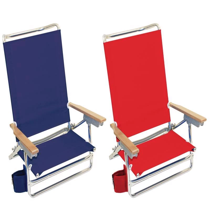 5-position Assorted Beach Folding Chair - Lightweight Aluminum Frame