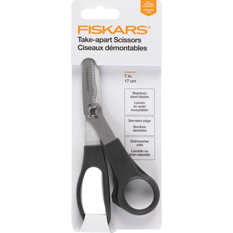 7 In. Stainless Steel Kitchen Scissors With Serrated Edge