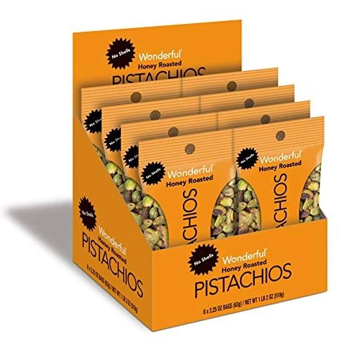 2.25 Oz. Honey Roasted Shelled Pistachios - Healthy Snack