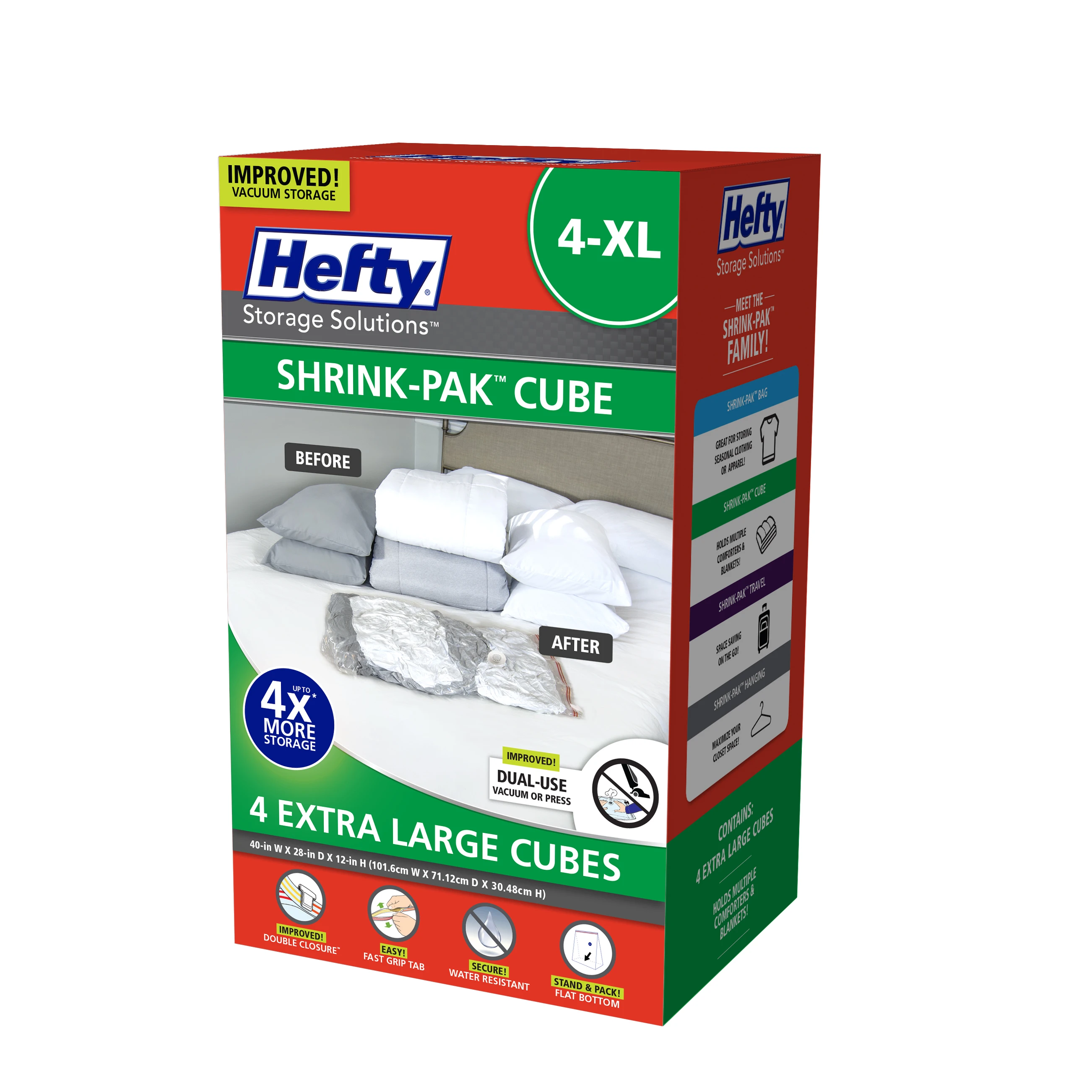 Shrink-pak Extra Large Clear Vacuum Cube Storage Bags - 4 Pack