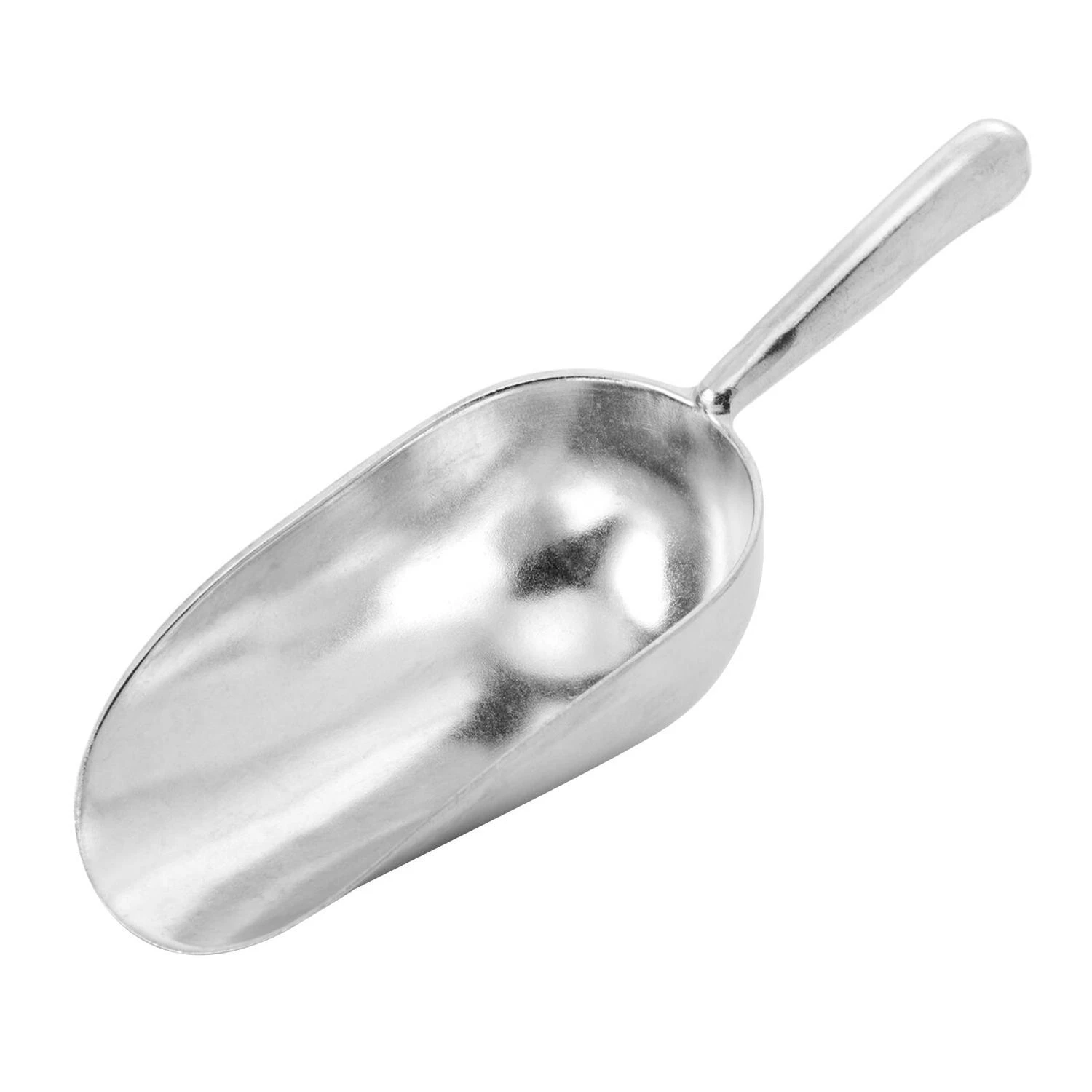 Silver Metal Ice Scoop - 10.95 In Height, Double-cast Aluminum Utility Scoop