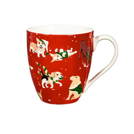 HOLIDAY FROLICKING DOGS CREAMIC CUP 17OZ