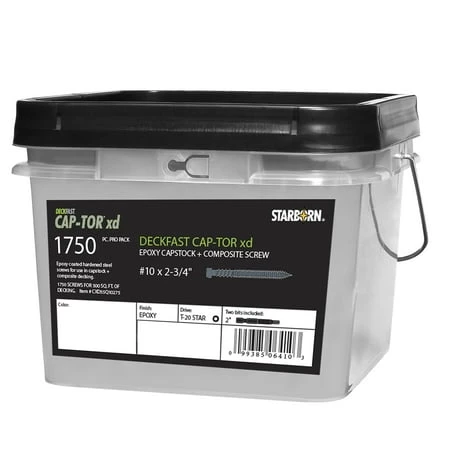 Deckfast Cap-Tor xd 10 x 2-3/4 - Epoxy Coated - #54 Warm Gray Composite Deck Screws - 1750 Pieces for 500 Sq Ft of Decking