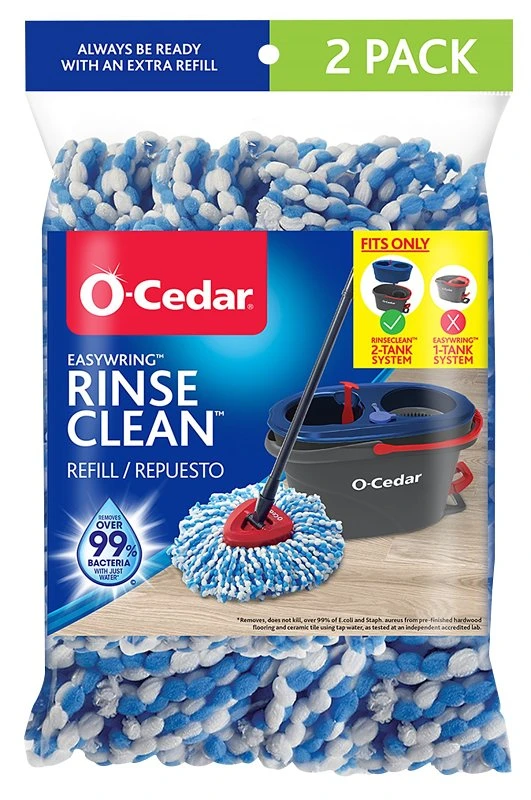 Easywring Rinseclean Spin Mop Refill 172092, Microfiber, Blue/white