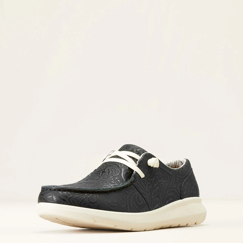Women's Hilo Black Floral Emboss Slip-on Shoes Size 11