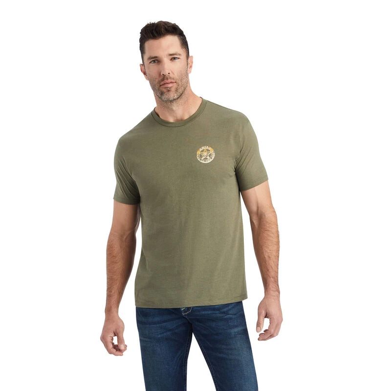 Men's Star T-shirt, Military Heather, Extra Large, Vintage Style