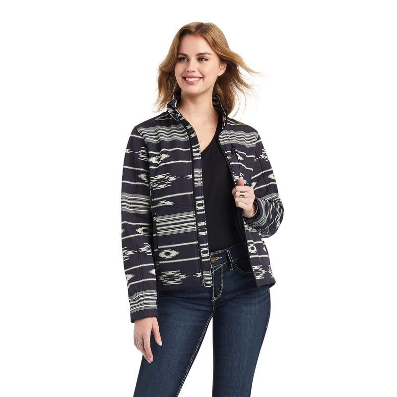 Women's Softshell Chimayo Jacket, Rio Chiquito Black/buttercream, Size Xl