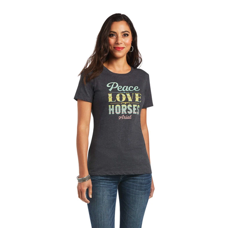 Women's Peace T-shirt, Charcoal Heather, Large - Soft And Stylish