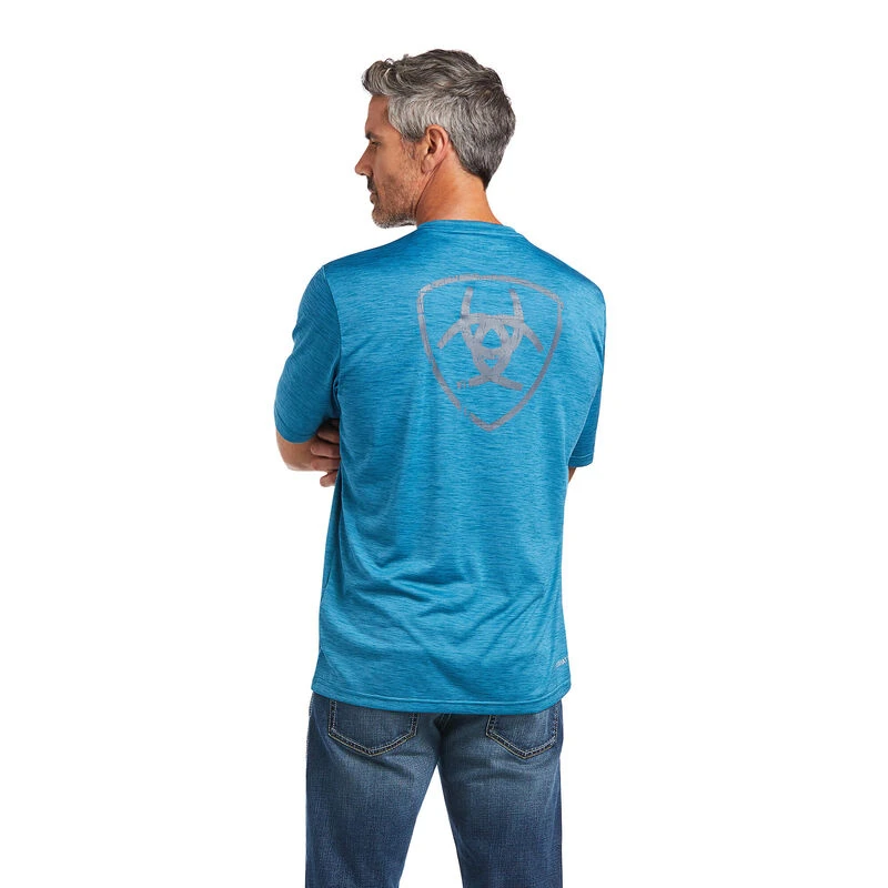 Men's Charger Shield Tee, Fluid Teal, Extra Large - Comfortable And Stylish
