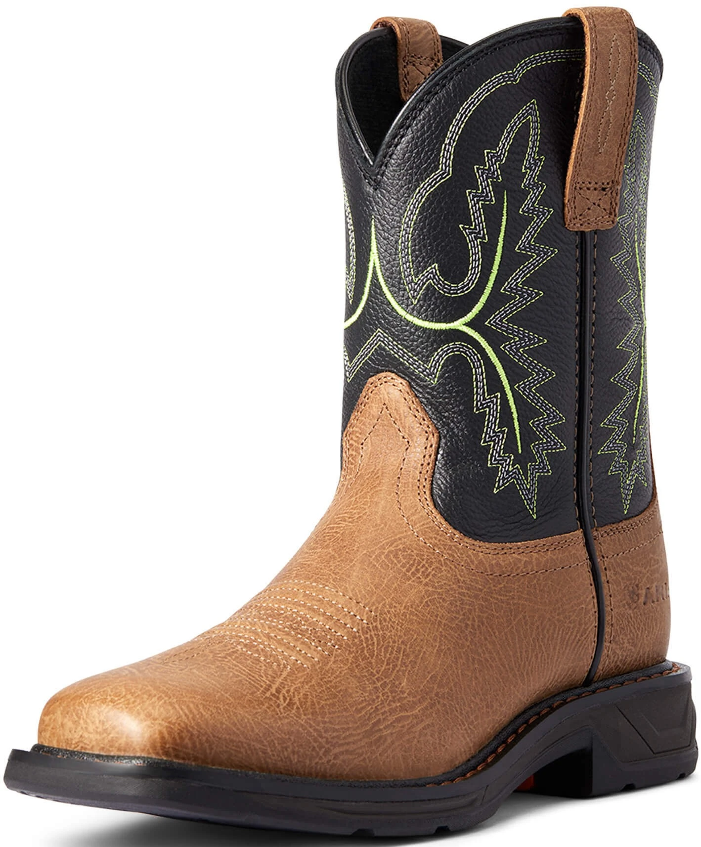 Kids Workhog Xt Wide Square Toe Boots, Tumbled Bark, Size 1 Medium