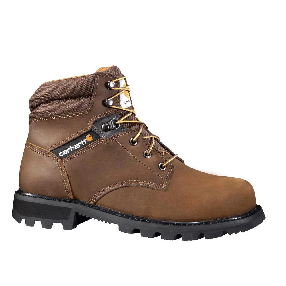 Men's 09.5m Brown Leather Lug Bottom Soft Toe 6 In. Lace-up Work Boot
