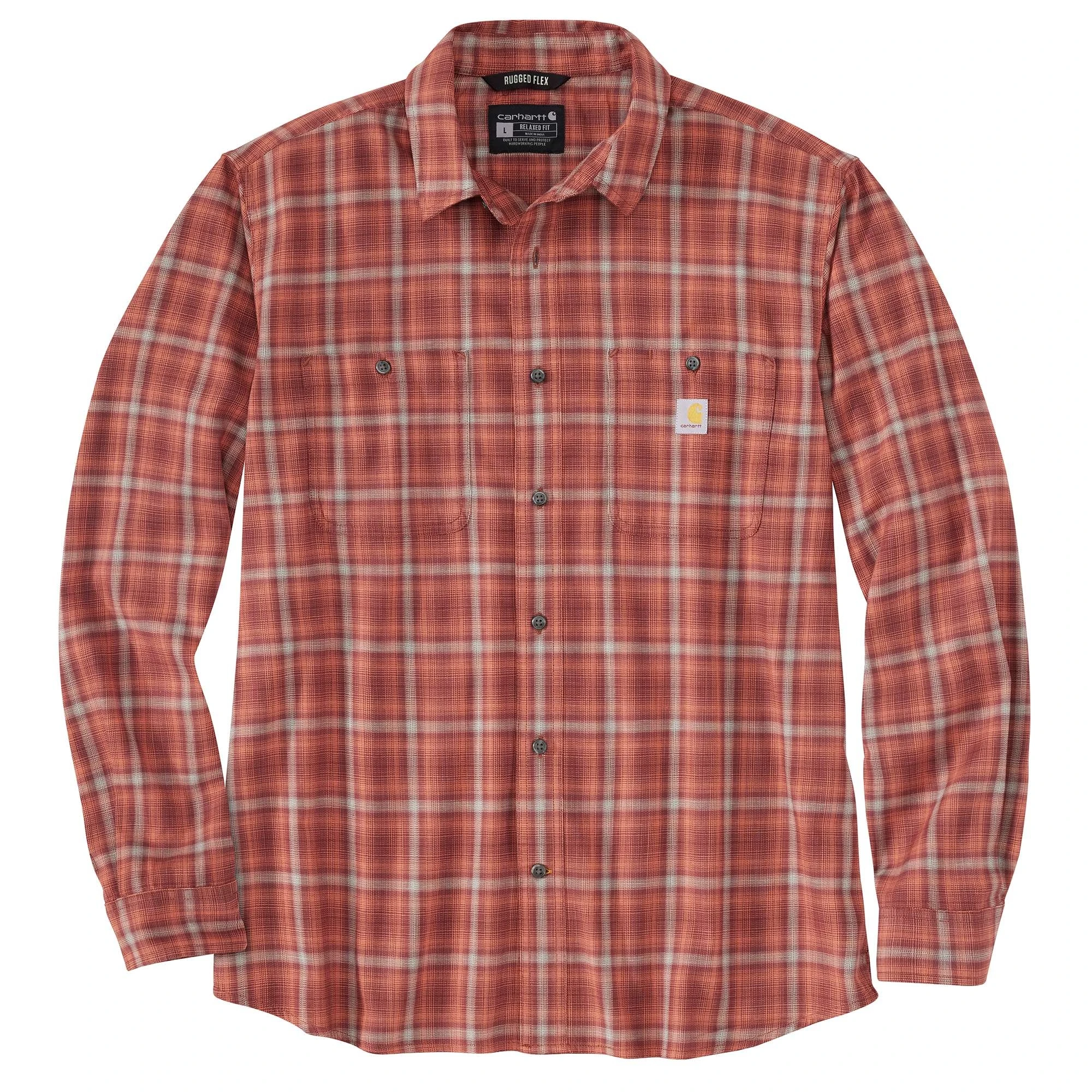 Rugged Flex Relaxed Fit Lightweight Long-sleeve Shirt For Men, Size L, Sable