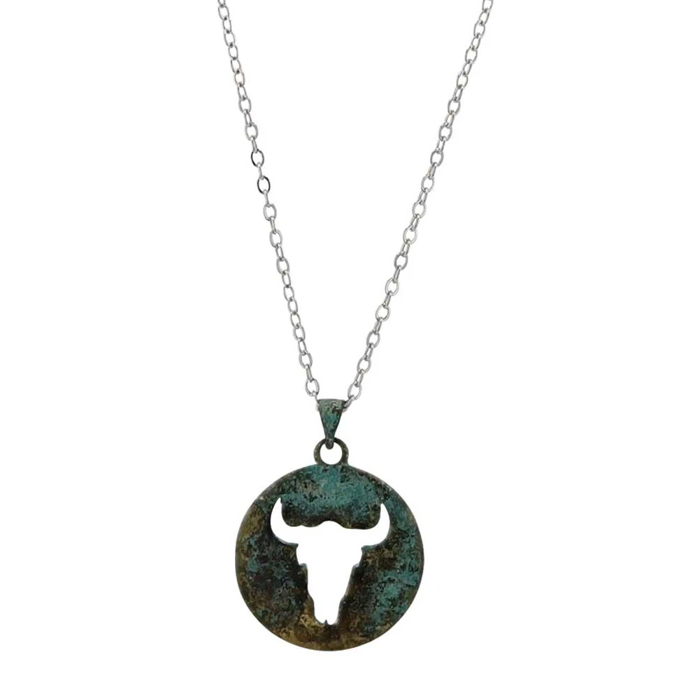 Vintage Nickel Attitude Necklace With Adjustable 18.5-inch Chain