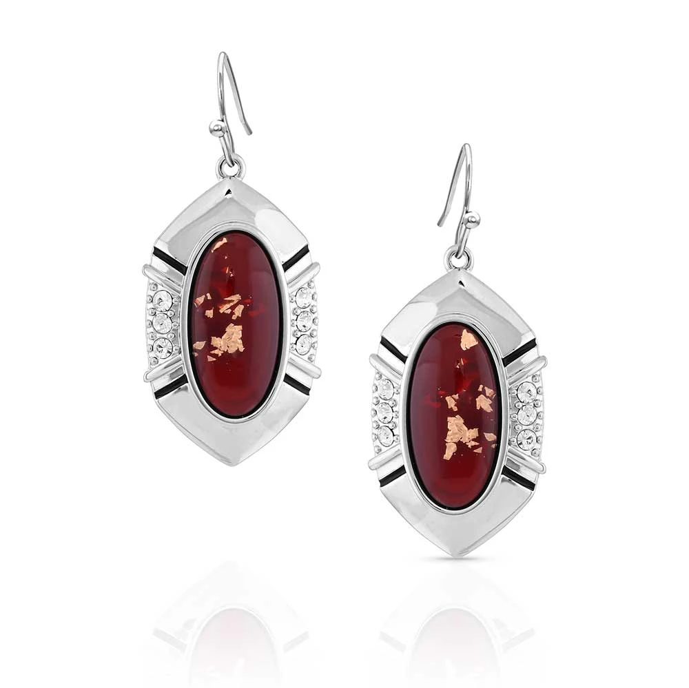 Miners Carnelian Earrings With Cubic Zirconia And Hypoallergenic French Wire
