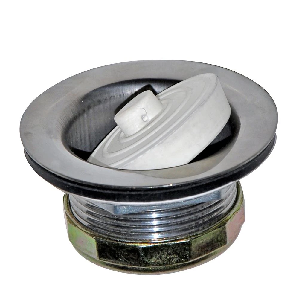 2.75 Inch Metal Mobile Home And Rv Bathtub Sink Stopper In Grey