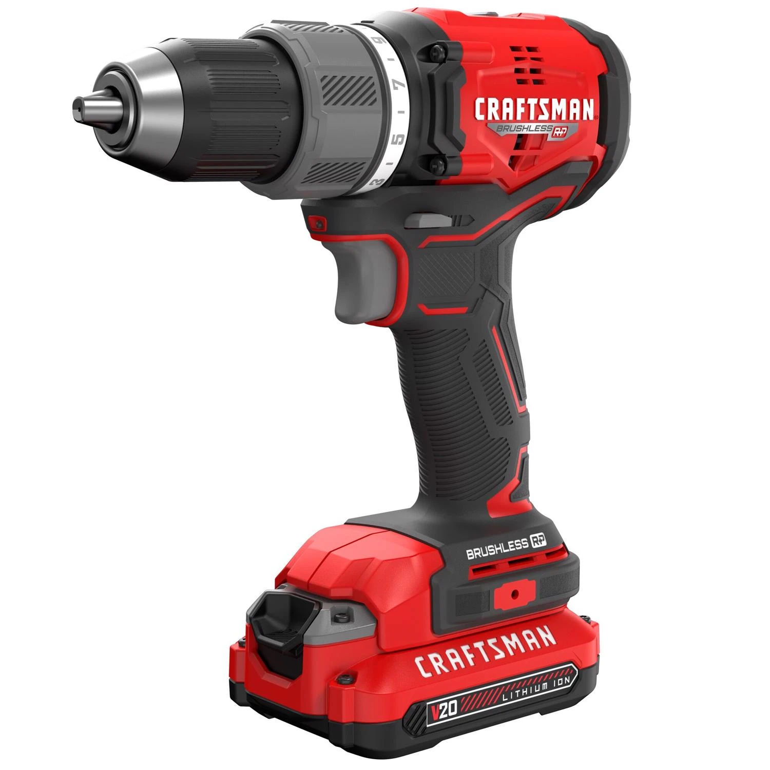 V20 20 Volt 1/2 Inch Brushless Cordless Drill/driver Kit With Battery