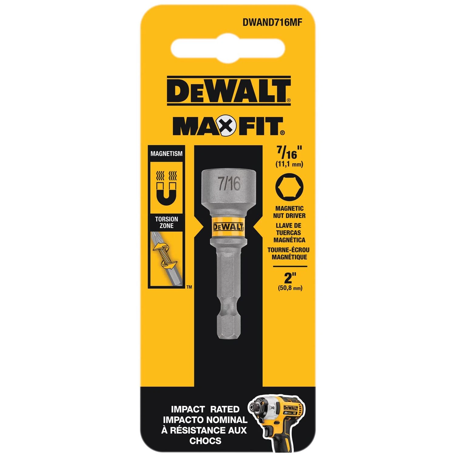 Maxfit 7/16 In. X 2 In. L Steel Magnetic Nut Setter - 1 Piece