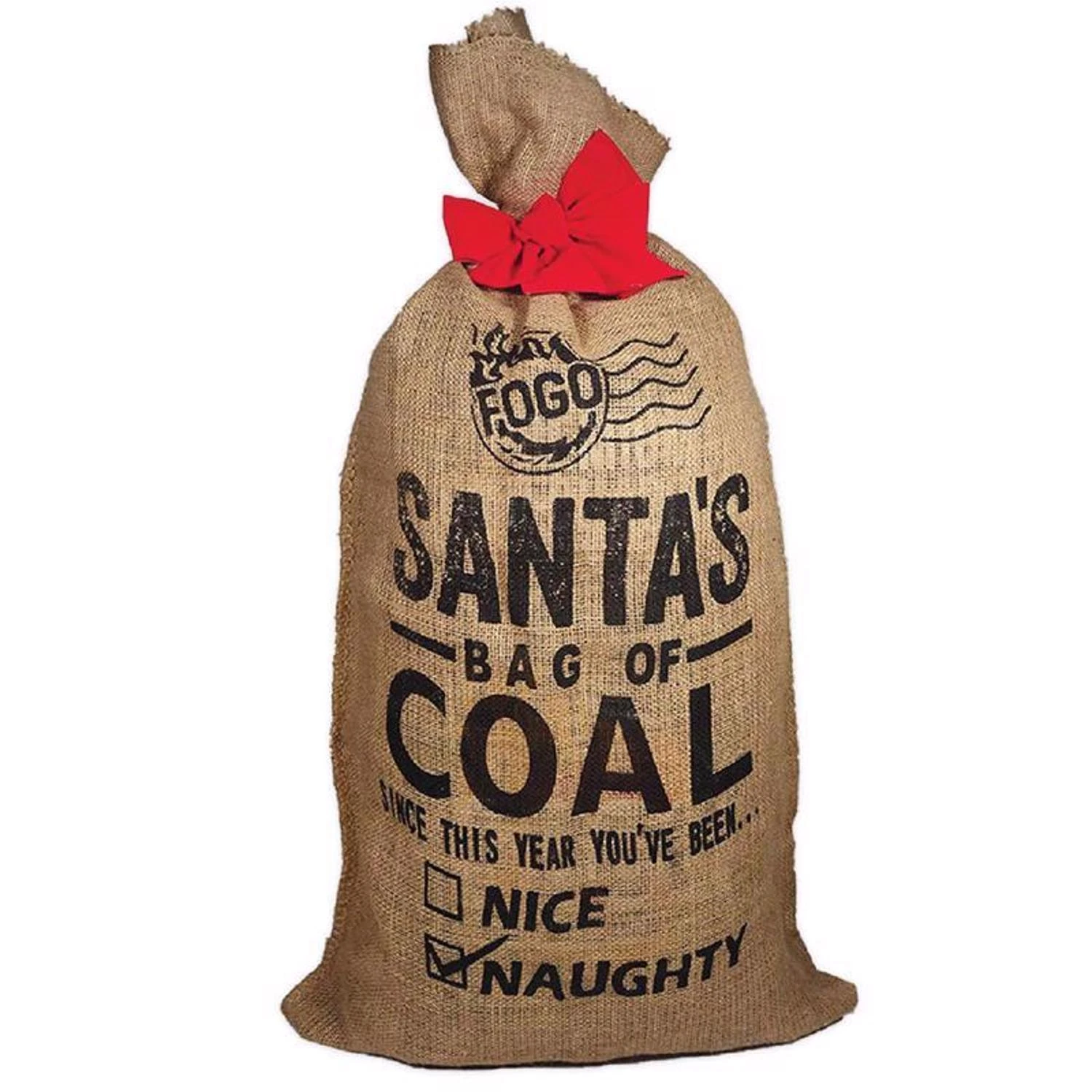 Brown Santa's Bag Of Coal Gift Bag - 36 Length, 21.5 Width, 17.6 Capacity