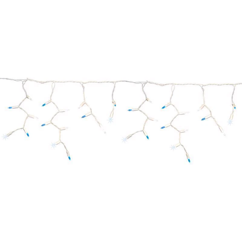 Platinum Led T5 Blue/pure White 100 Count Icicle Christmas Lights 9.5 Feet