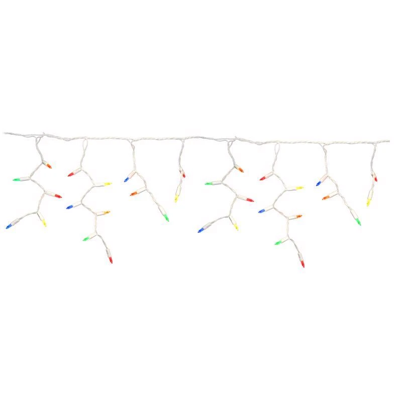 Platinum Led T5 Multicolored 100 Count Icicle Christmas Lights 9.5 Feet