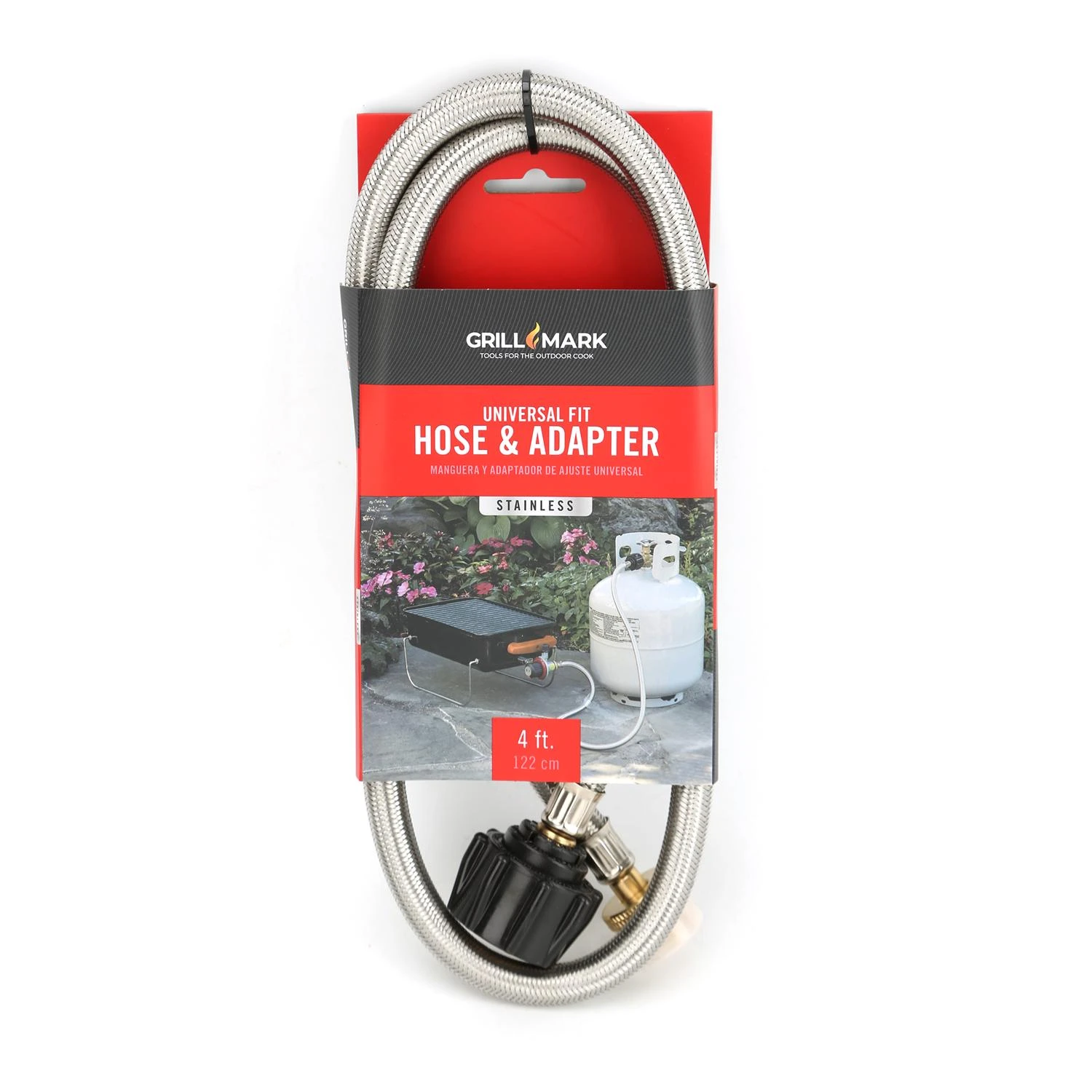 Stainless Steel Gas Line Hose And Adapter 48 In. For Gas Grills