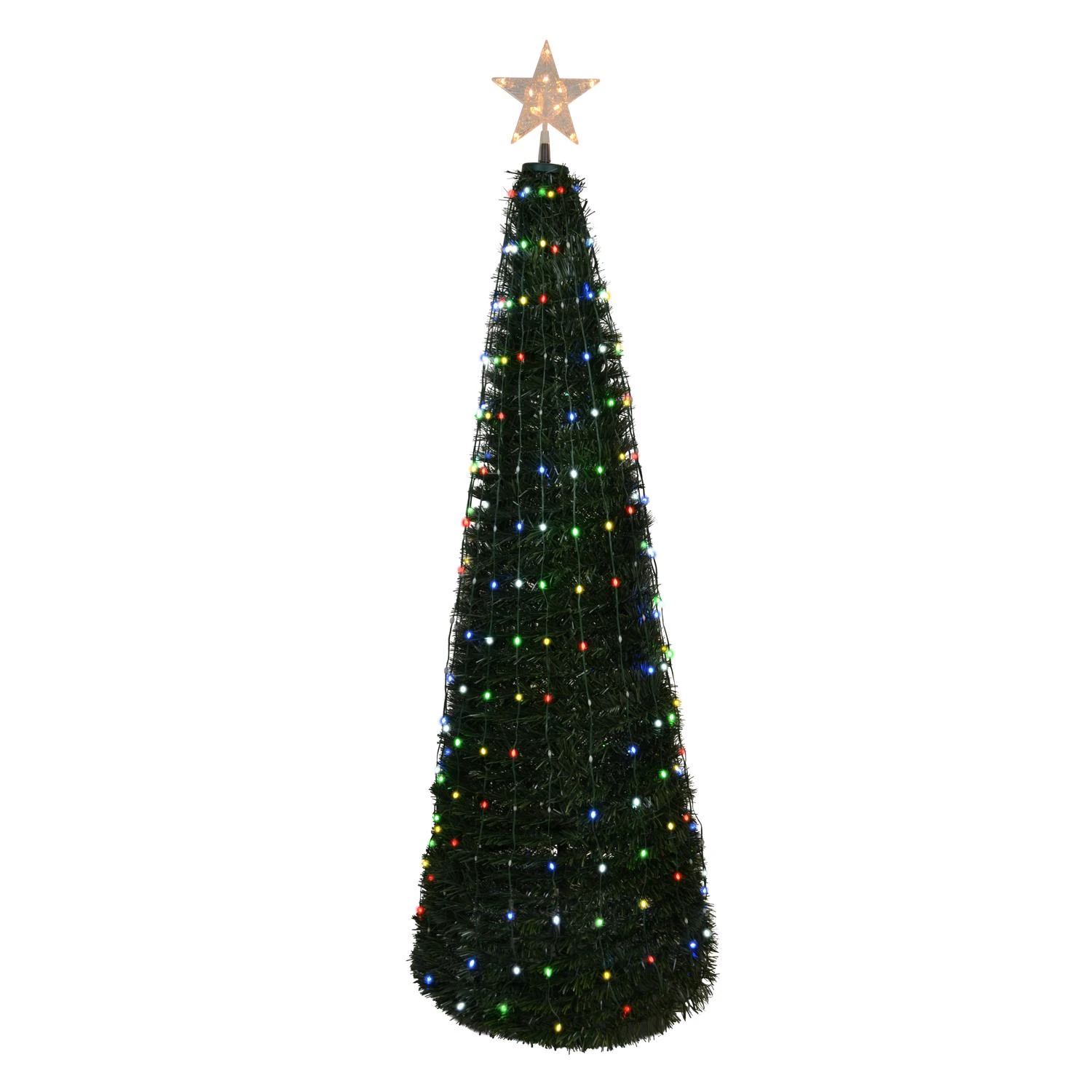 5 Ft. Slim Led 244 Ct Rgb Color Changing Pop-up Christmas Tree