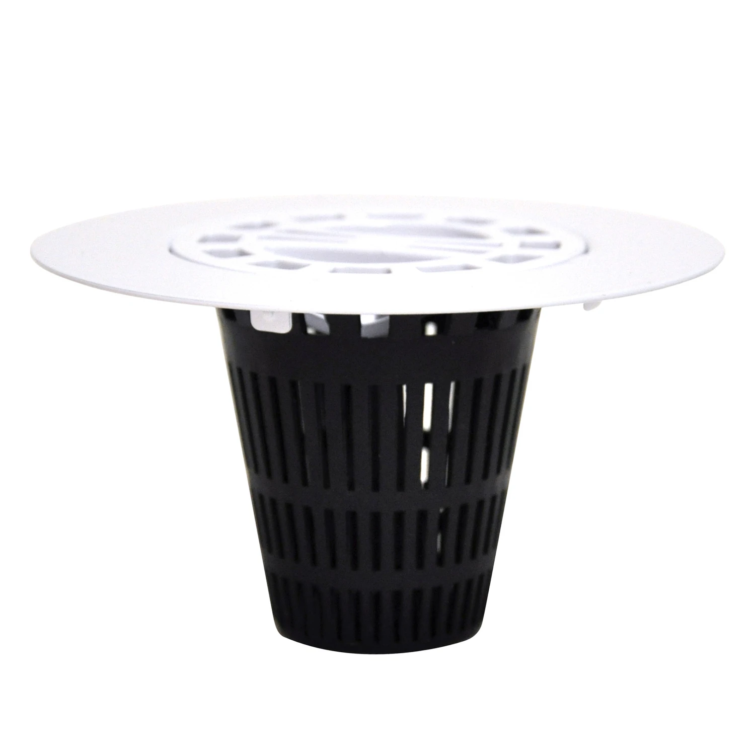 White Plastic And Stainless Steel Hair Catcher Shower Drain Cover For 3 Inch Drains