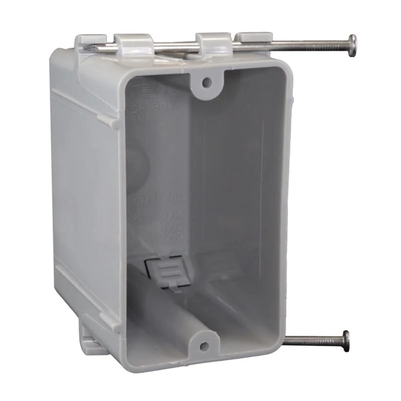 Ez Box New Work 20.3 Cubic Inch Rectangle Pvc 1 Gang Switch Box Gray