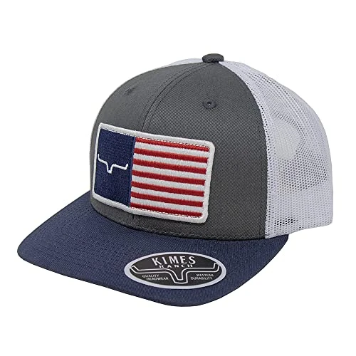 Jeans Men's Charcoal American Trucker Hat, One Size Adjustable Snapback