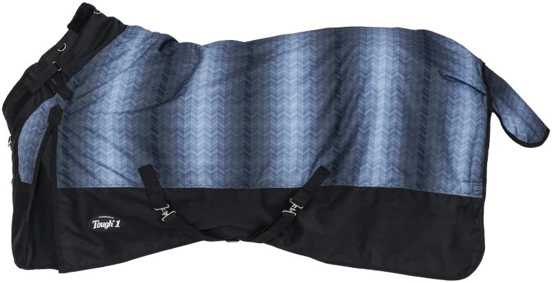 1200d Chevron Snuggit Blanket 78 In. Gray For Horses