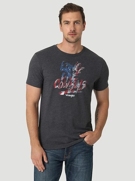Men's Long Live Cowboys Usa T-shirt Charcoal Heather 2xl