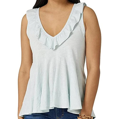 Women's Essential Blue Knit Shirt, Size Large