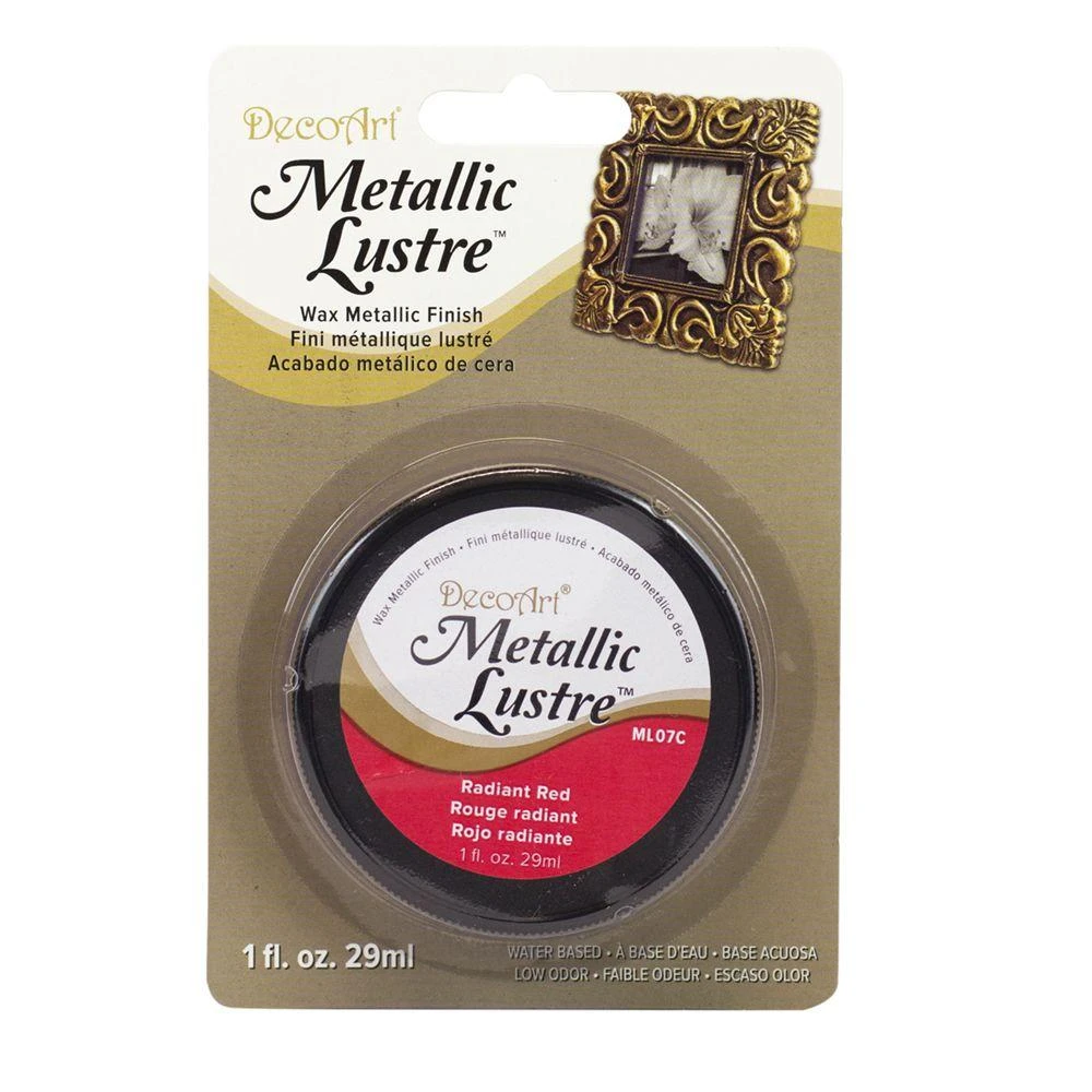 Metallic Lustre 1 Oz. Radiant Red Crafting Wax By Decoart