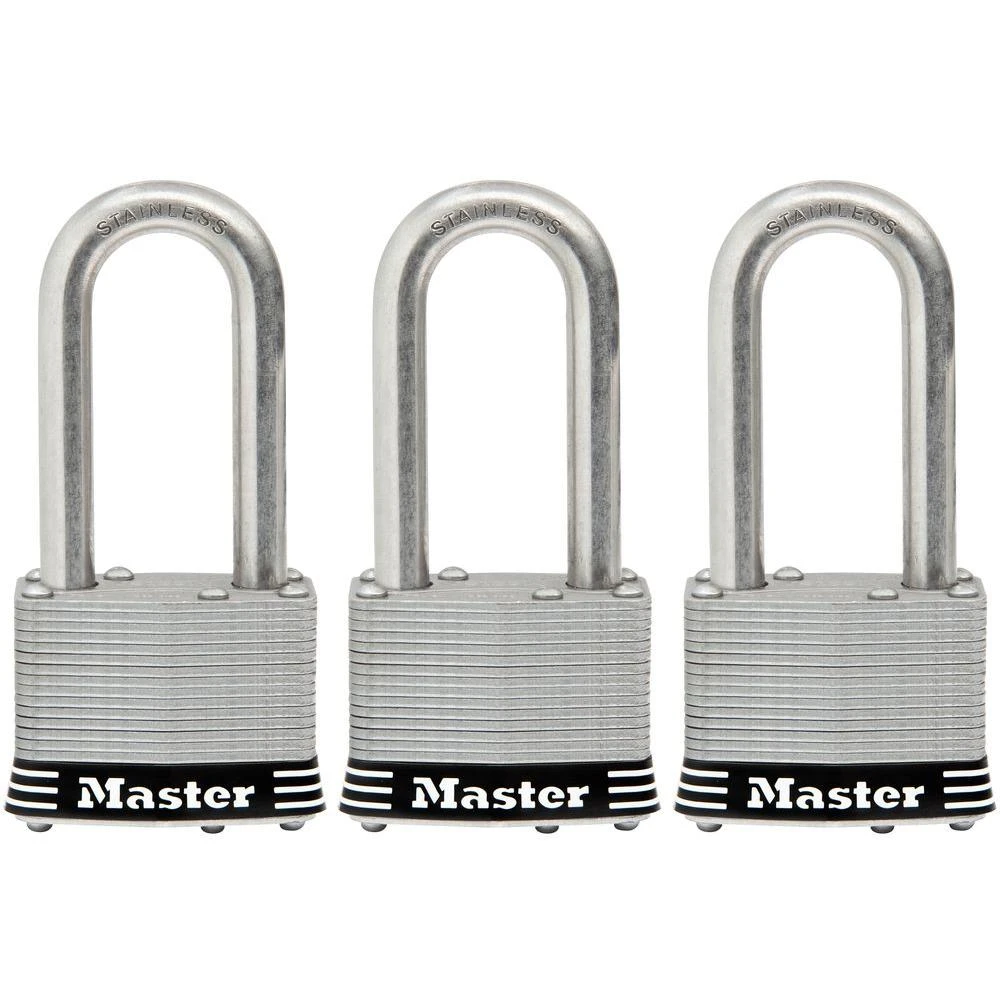 PADLOCK W/KEY 2" SS 3PK