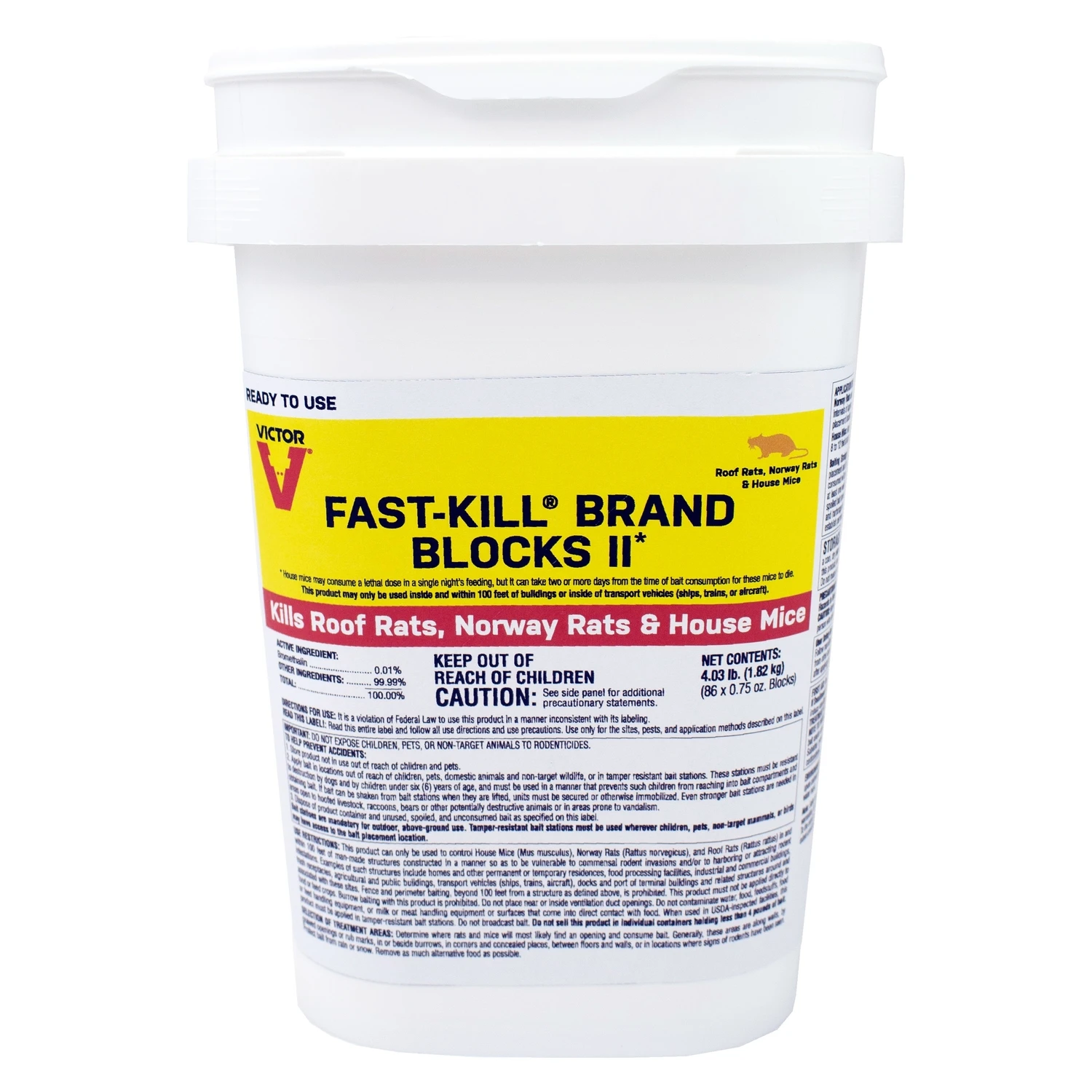 Fast-kill Brand Blocks Ii Toxic Rodenticide Bait Blocks For Mice And Rats 4 Lb