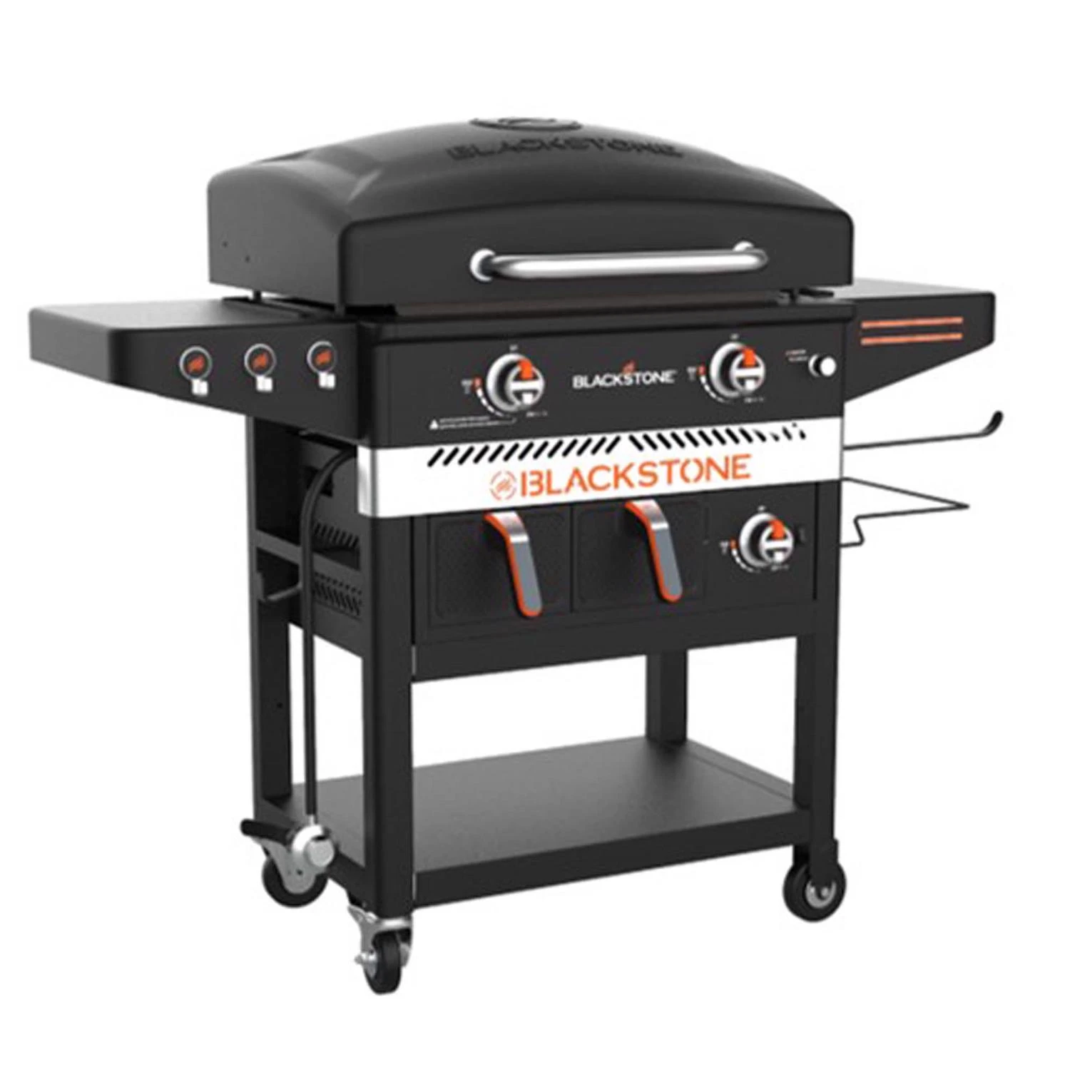 2 Burner Liquid Propane Outdoor Griddle With Electric Air Fryer And Hood