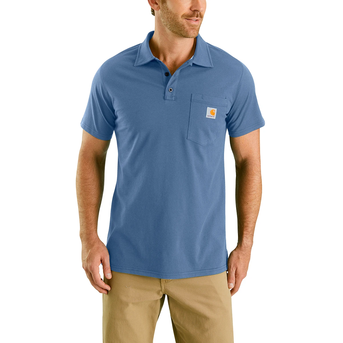 Men's Force Relaxed Fit Midweight Short-sleeve Pocket Polo Shirt