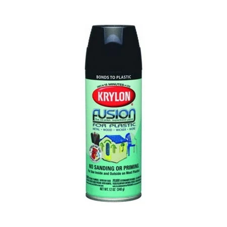 Fusion Spray Paint For Plastic 12 Ounce Gloss Black Finish