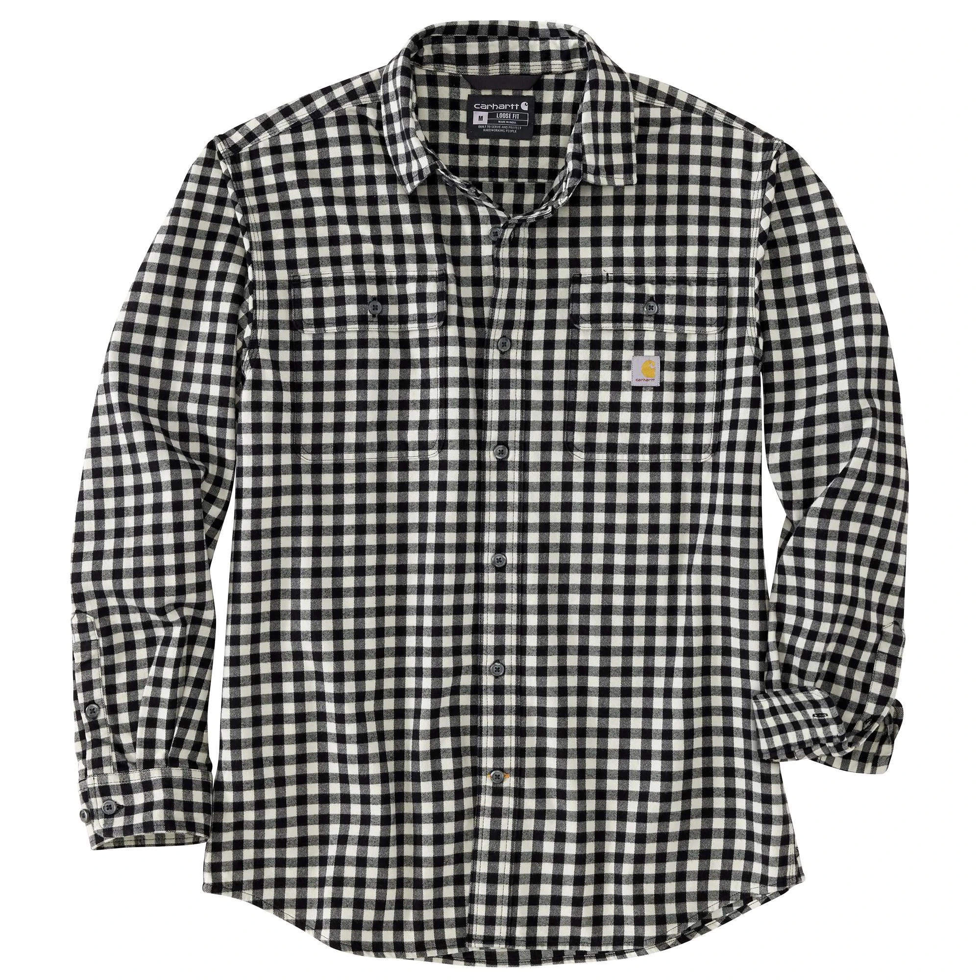 Loose Fit Heavyweight Flannel Long-sleeve Plaid Shirt In Blue Fox, Size Xl