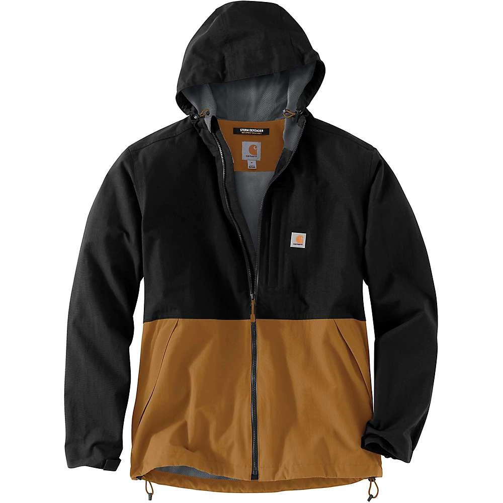 Men's Storm Defender Midweight Hooded Jacket - Small Regular - Black / Carhartt Brown