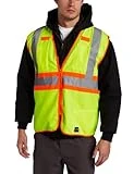Men's Big-tall High Visibility Reflective Stripe Zip Front Vest, 3x-large-regular