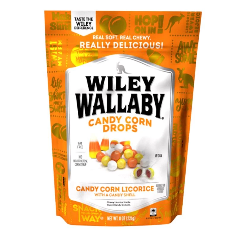 Wiley Wallaby Candy Corn Drops Licorice 8 Ounce - Halloween Treat