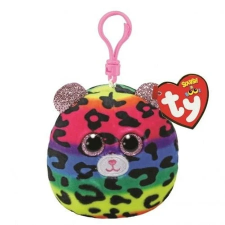 Mini Beanie Squishies Plush Dotty The Rainbow Leopard 3 Inch