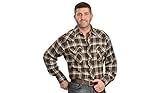 Men's Lightweight Western Flannel Shirt, Plaid Design, X-large Size