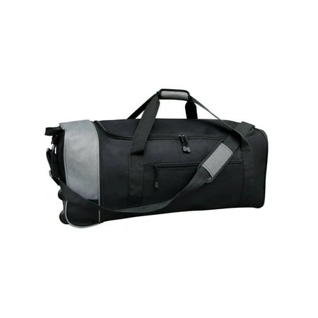 32 Inch Collapsible Rolling Duffel Bag - Black With Gray Accents