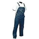 Men's Key High-back Denim Bib Overalls 32 Inseam Rinsed Indigo Size 44
