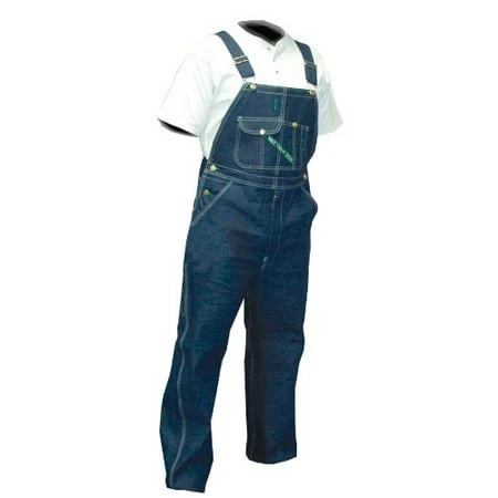 High-back Denim Bib Overalls 32" Inseam, Indigo, Size 38